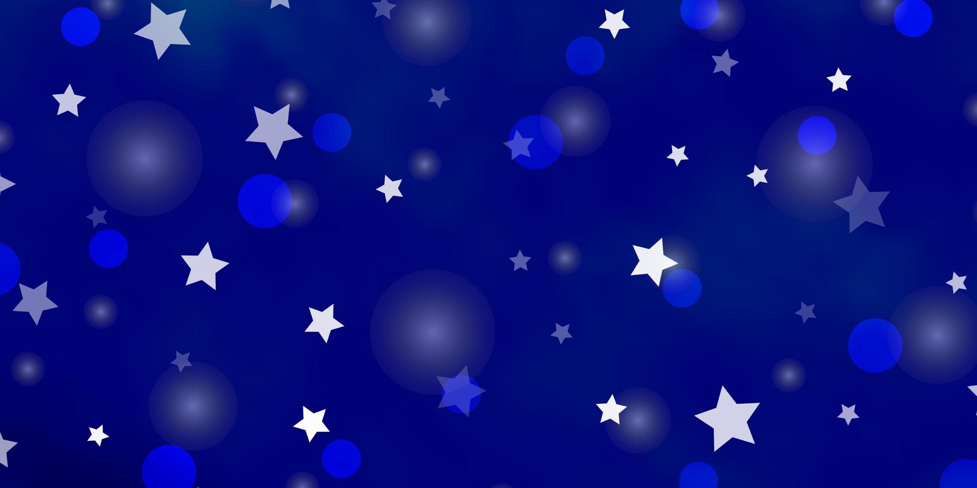 fundo azul claro do vetor com círculos, estrelas.