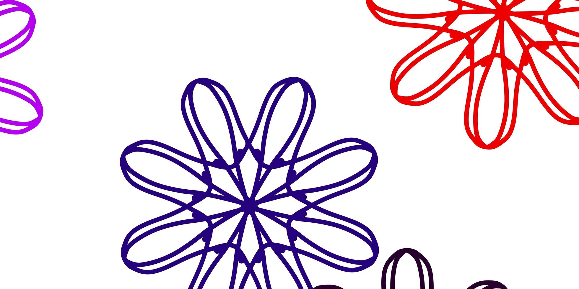 rosa claro, vermelho vetor doodle padrão com flores.