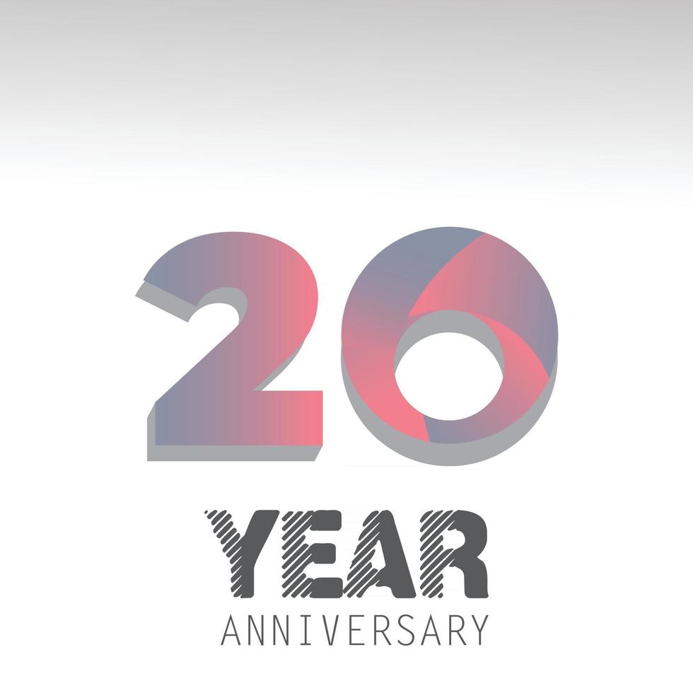 Modelo de vetor de logotipo de aniversário de 20 anos