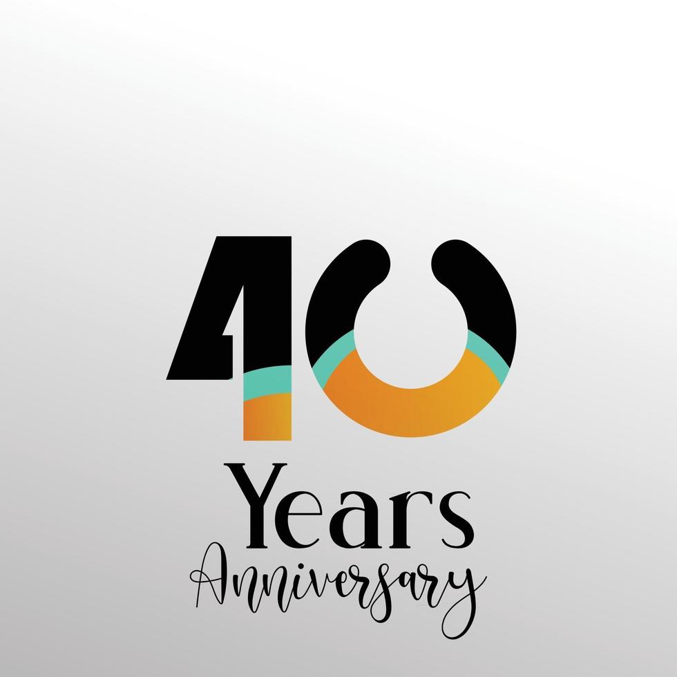 Vetor de logotipo de aniversário de 40 anos