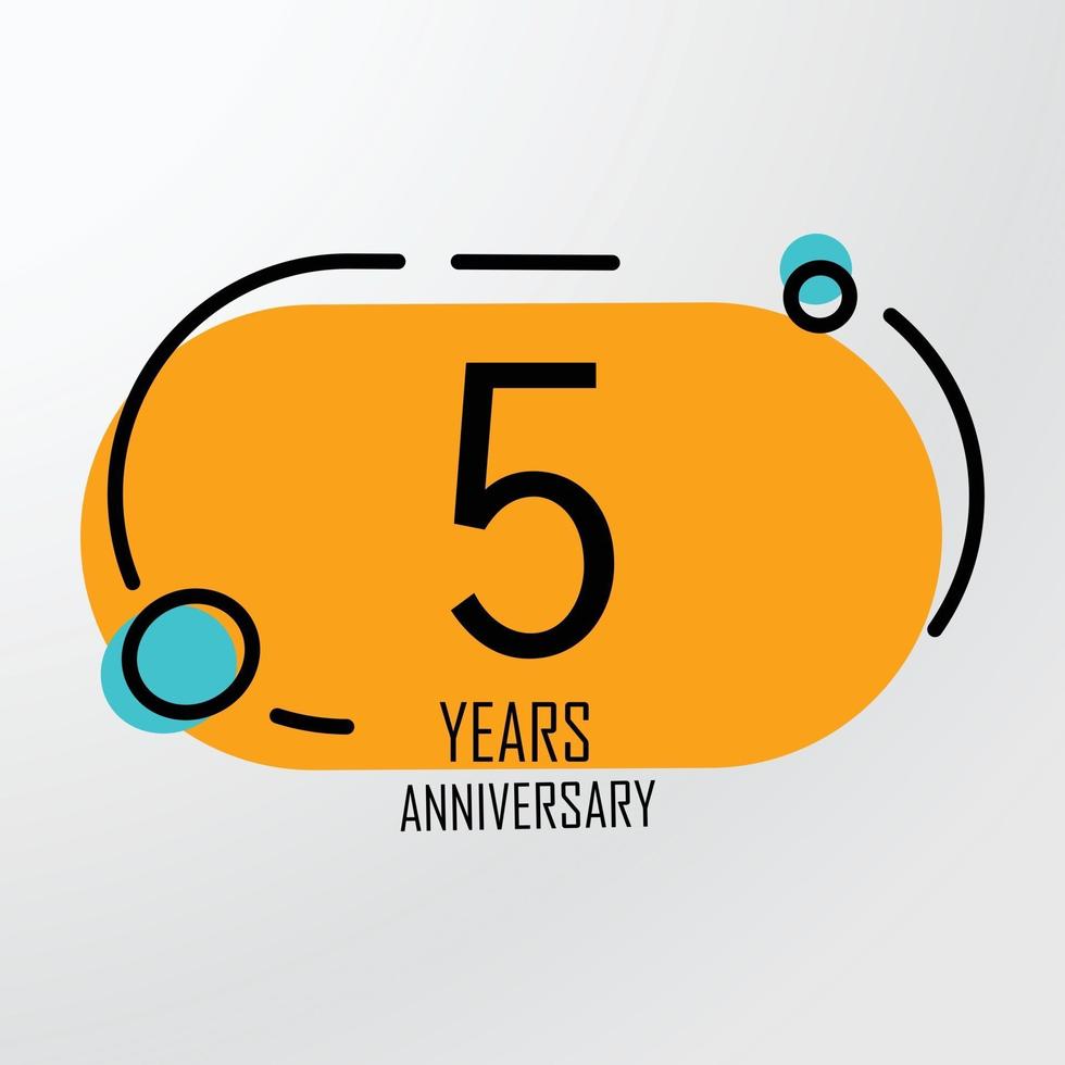 Ilustração de design de modelo vetorial de celebração de aniversário de 5 anos vetor