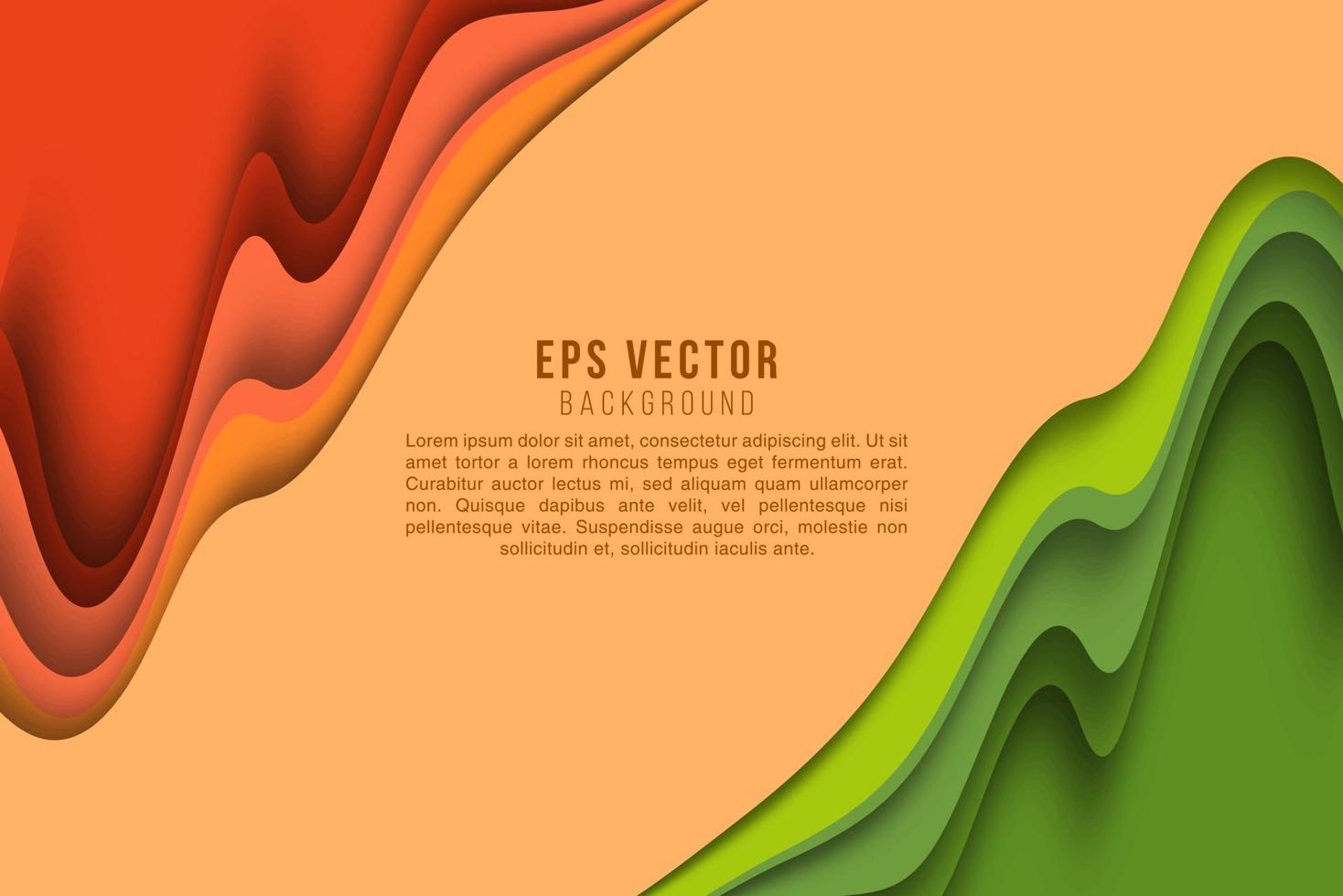 fundo abstrato verde e laranja combinação eps vetor