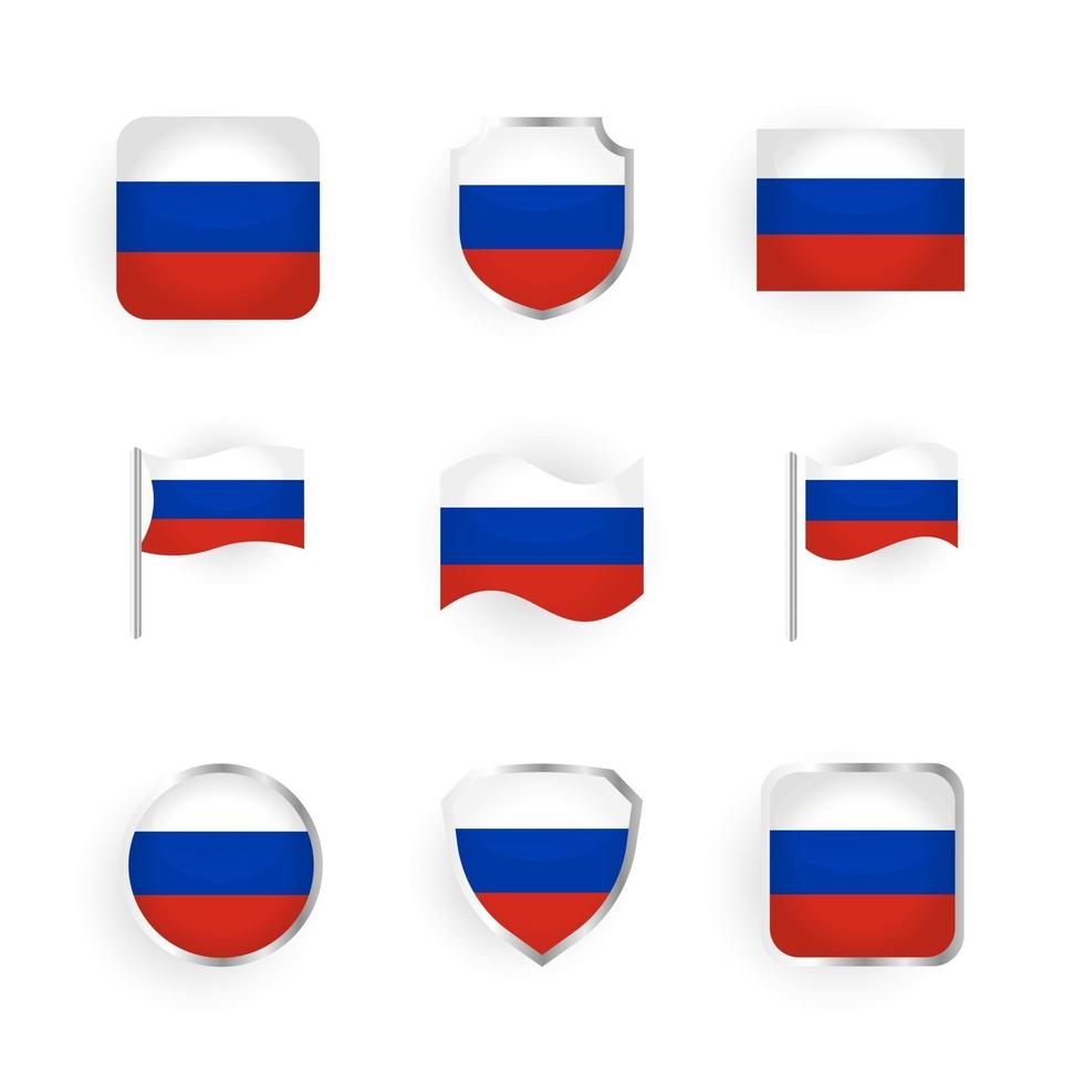 conjunto de ícones da bandeira da Rússia vetor