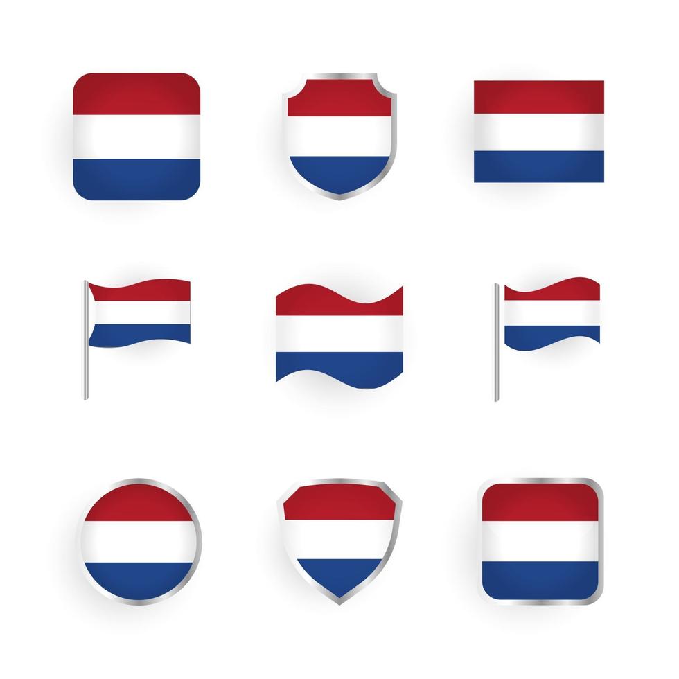 conjunto de ícones de bandeira da holanda vetor