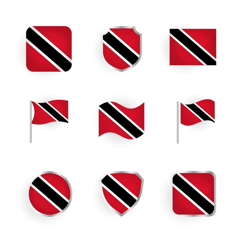 conjunto de ícones de bandeira de Trinidad e Tobago vetor