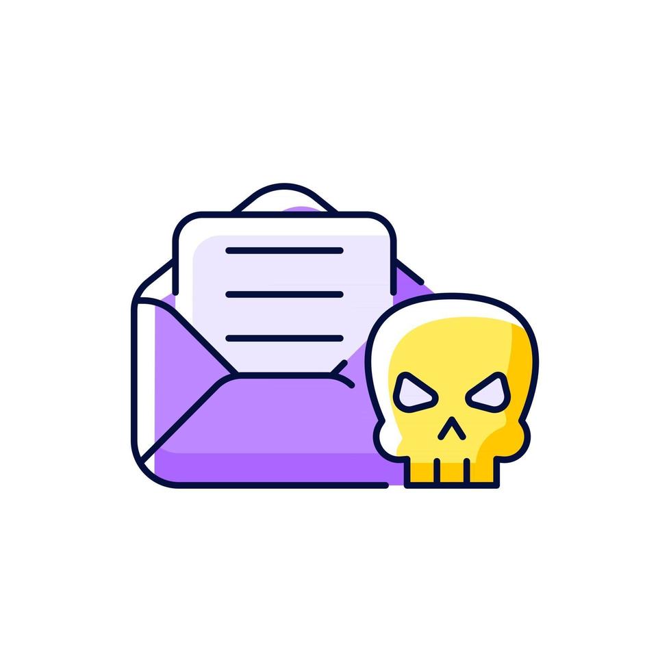 ícone de phishing rgb roxo de e-mail vetor