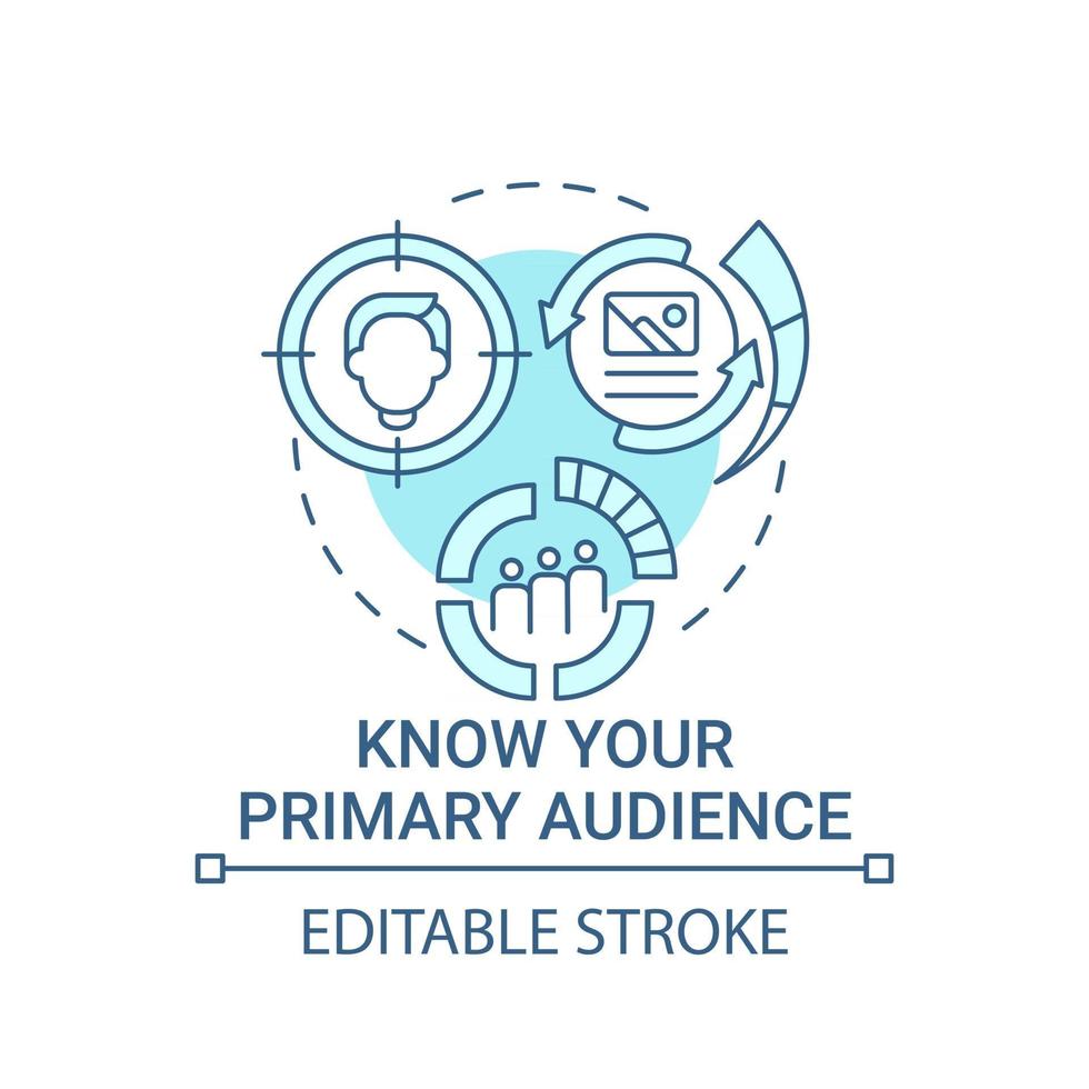 conheça seu ícone de conceito de público principal vetor