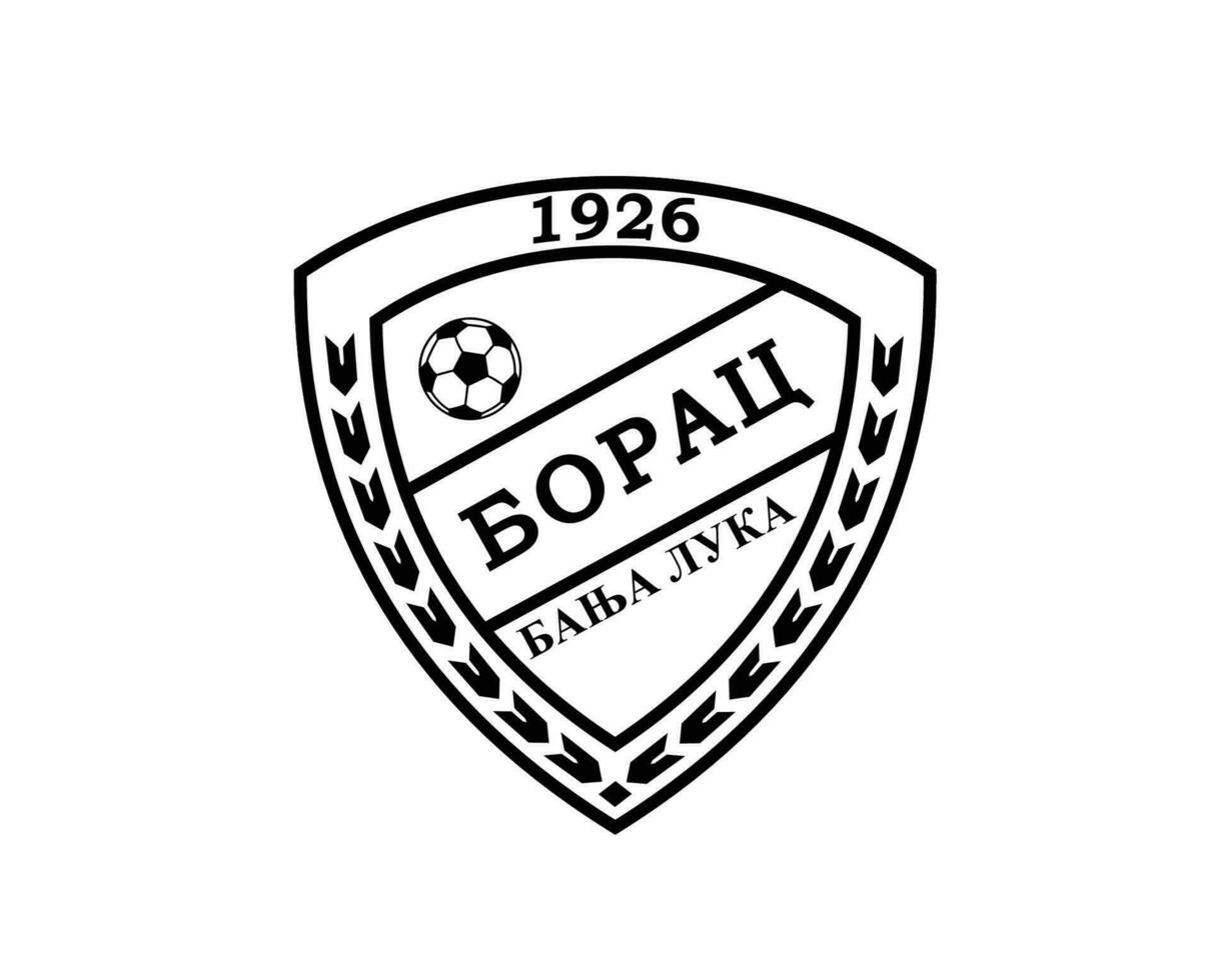 borac banja Lucas clube símbolo logotipo Preto Bósnia herzegovina liga futebol abstrato Projeto vetor ilustração