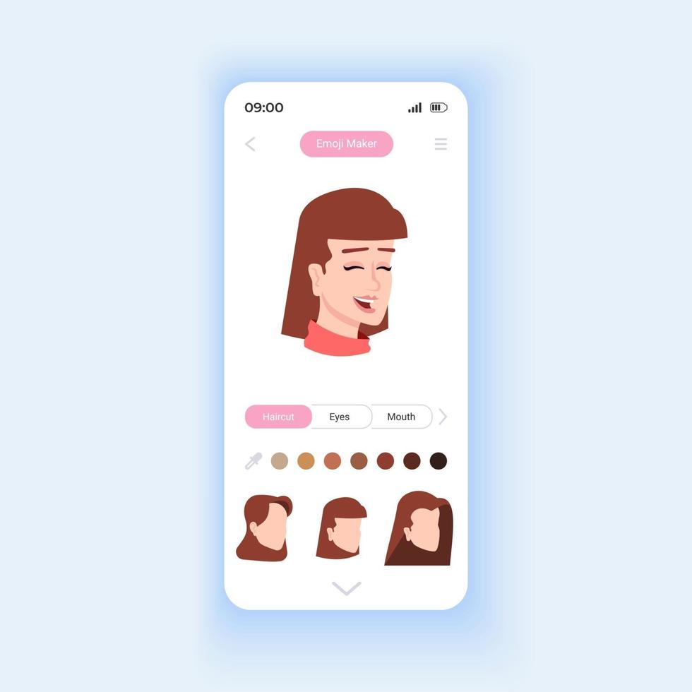 modelo de vetor de interface de smartphone para criador de emoji