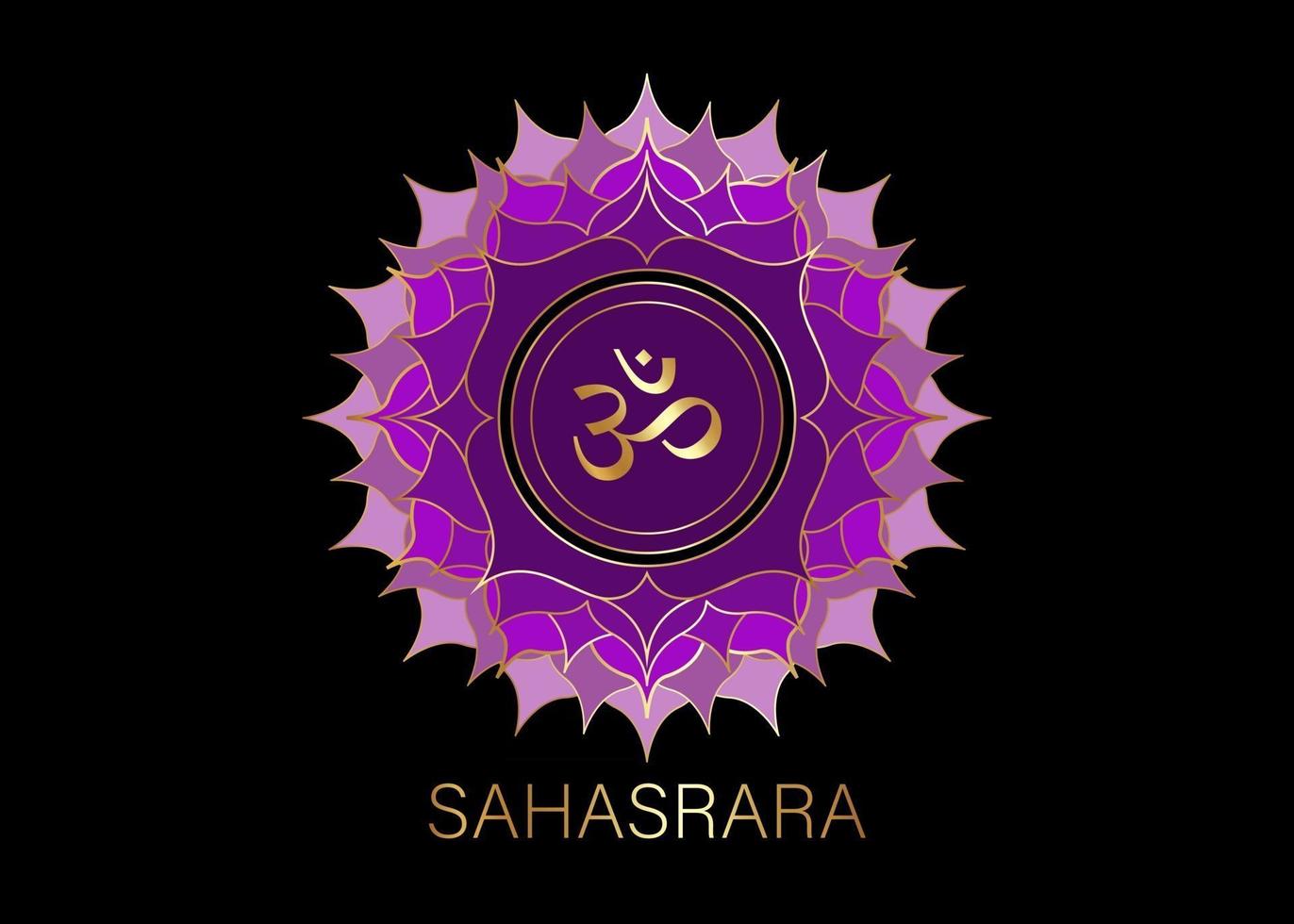 modelo de logotipo do sétimo chakra sahasrara. símbolo do chacra da coroa vetor