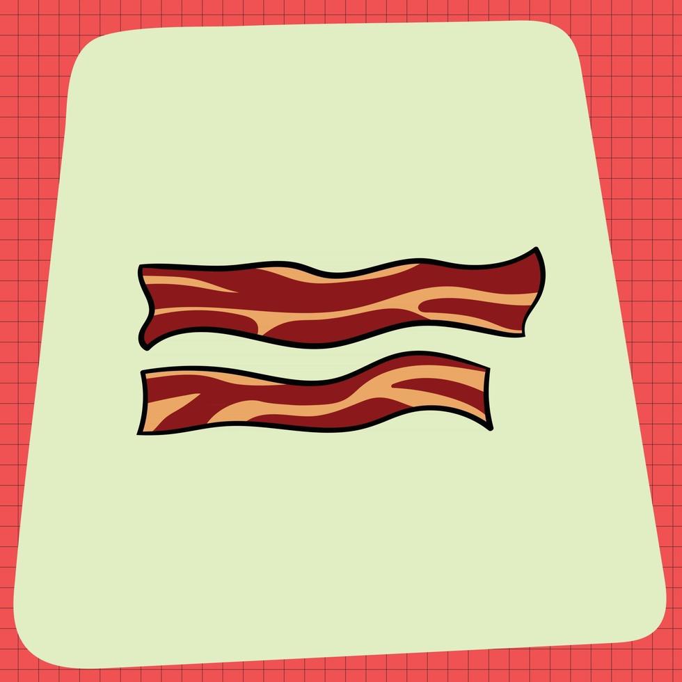 tiras de bacon frito escaldante vetor