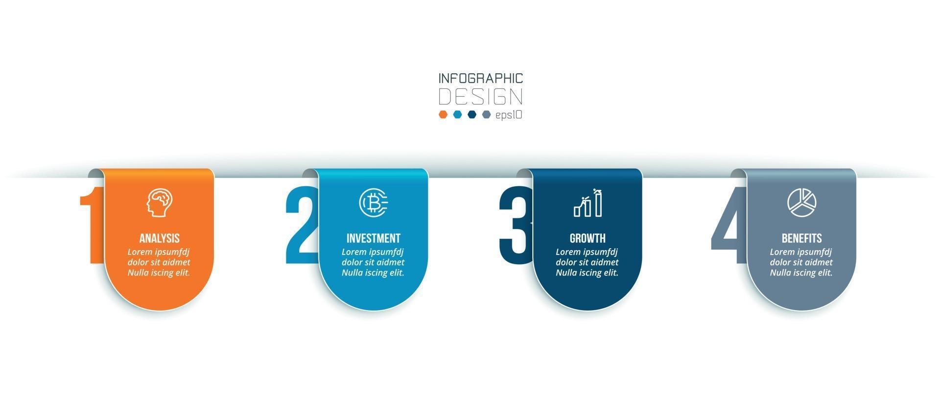 modelo de infográfico de negócios com projeto de etapa ou opção. vetor