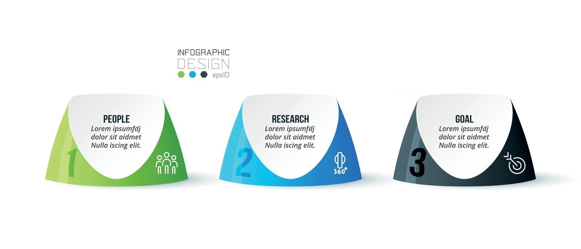 modelo de infográfico de negócios com projeto de etapa ou opção. vetor