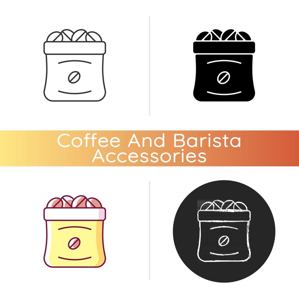 ícone de sacos de café vetor
