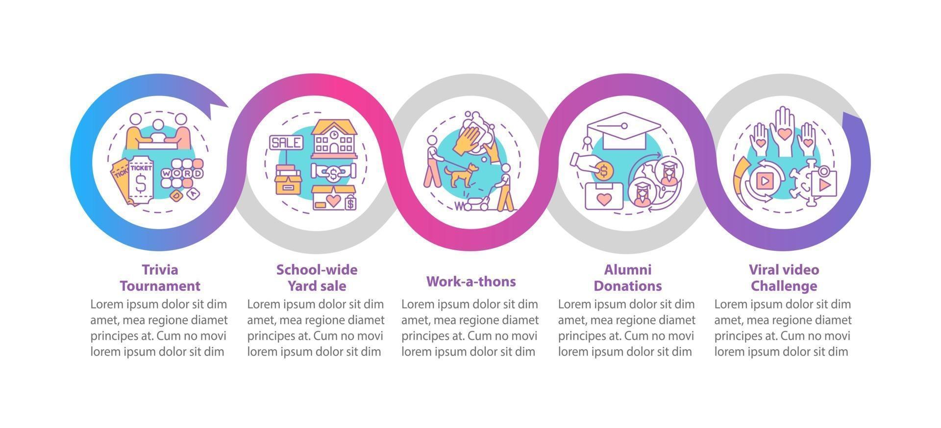 modelo de infográfico de vetor de ideias para doação de dinheiro