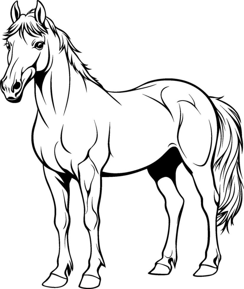realista cavalo vetor ilustração