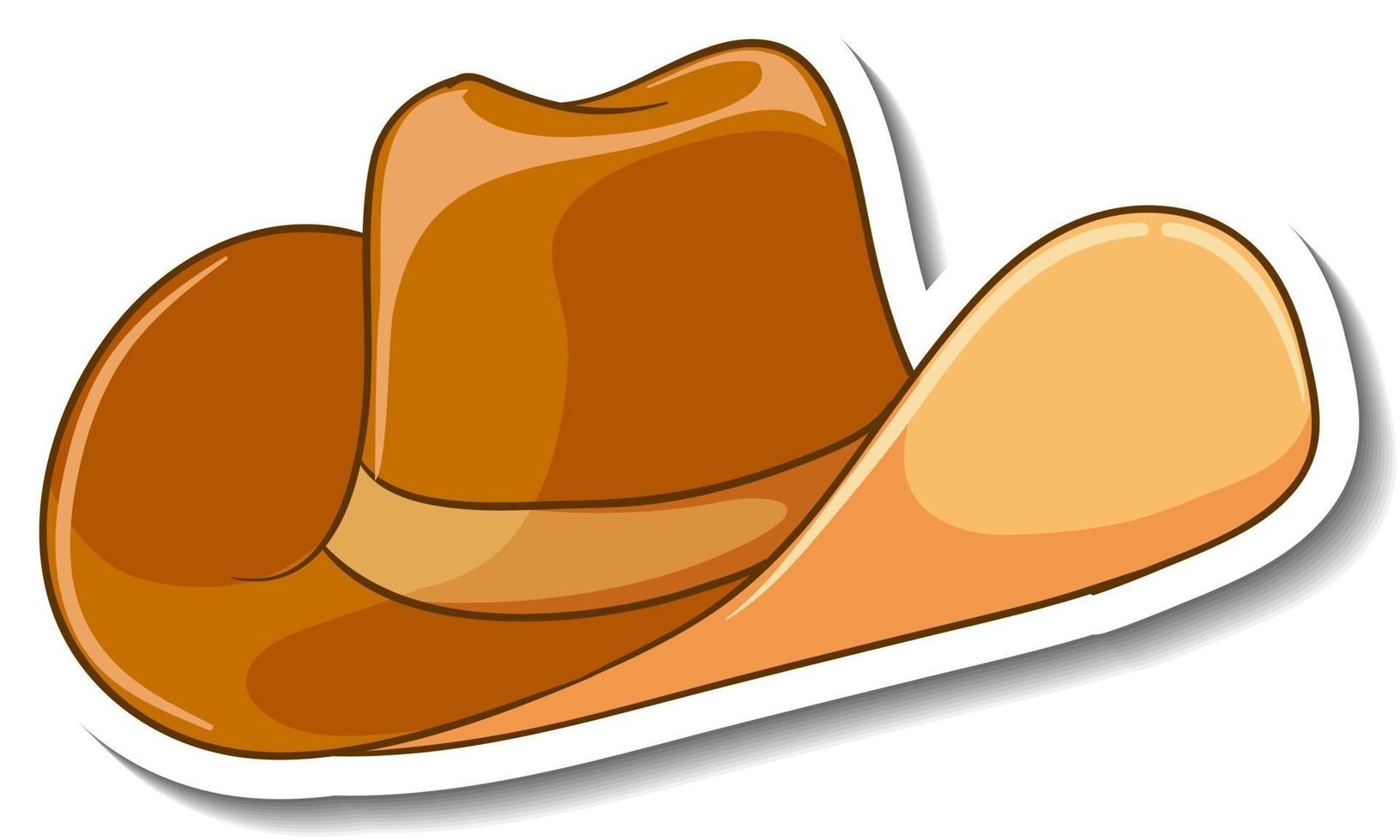 um modelo de adesivo com um chapéu de cowboy isolado vetor