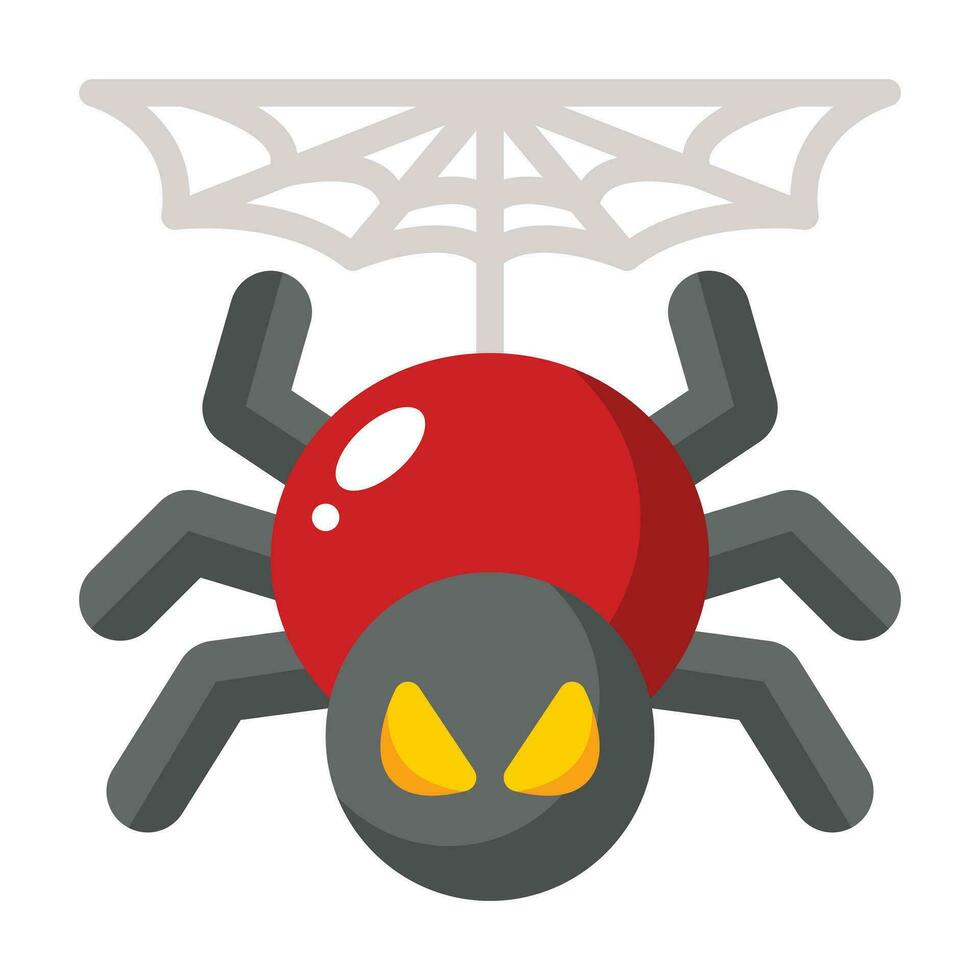 ícone plano de aranha vetor