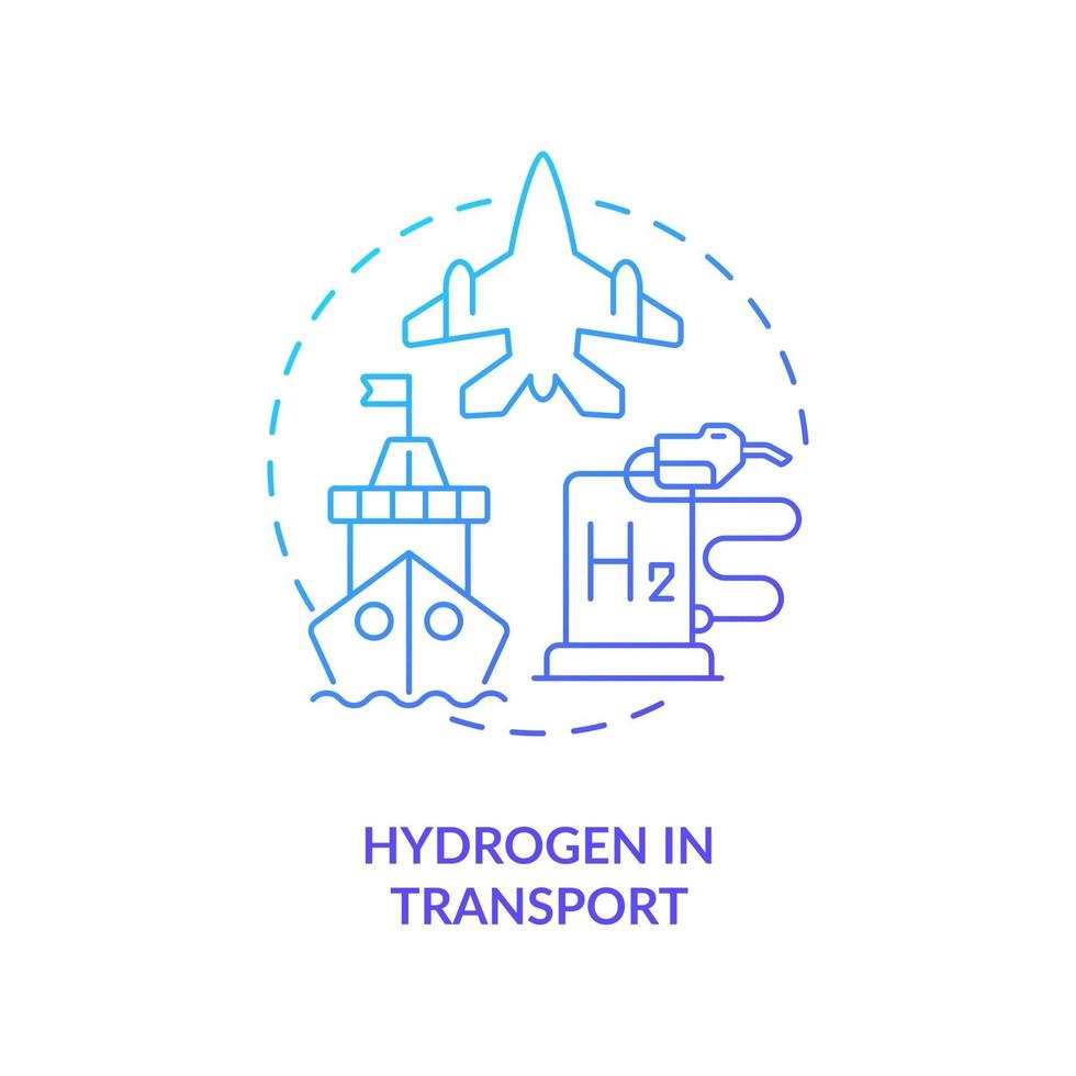 hidrogênio no ícone do conceito de transporte vetor