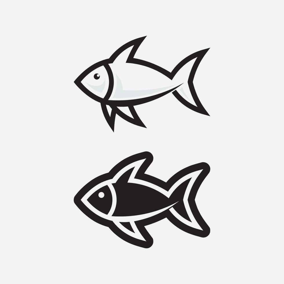 modelo de logotipo de design de ícone abstrato de peixe, símbolo de vetor criativo do clube de pesca ou loja online.