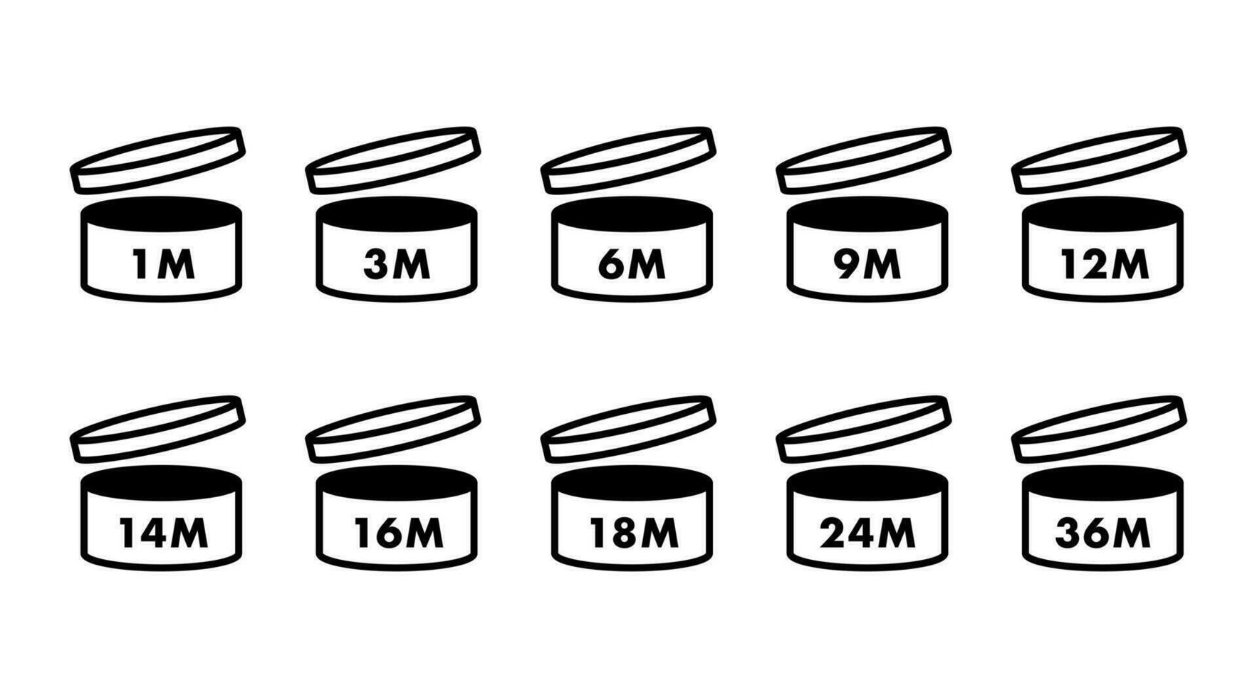 pao cosméticos linha ícones. período depois de abertura símbolo. vetor ilustração.