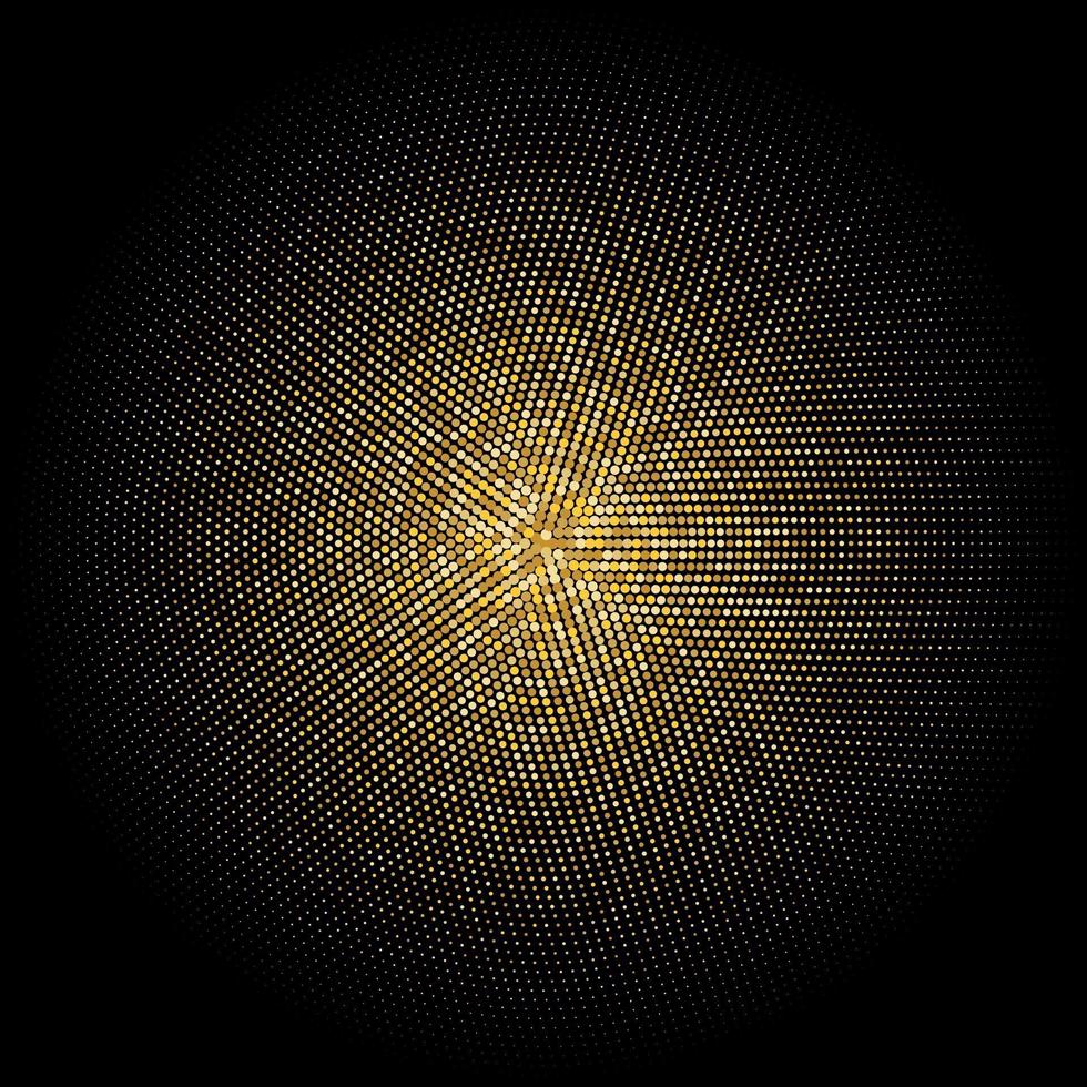 glitter dourado meio-tom pontilhado pano de fundo dourado padrão retro vetor