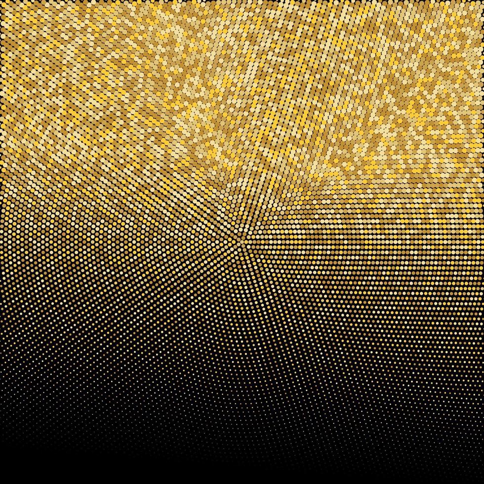 glitter dourado meio-tom pontilhado pano de fundo dourado padrão retro vetor