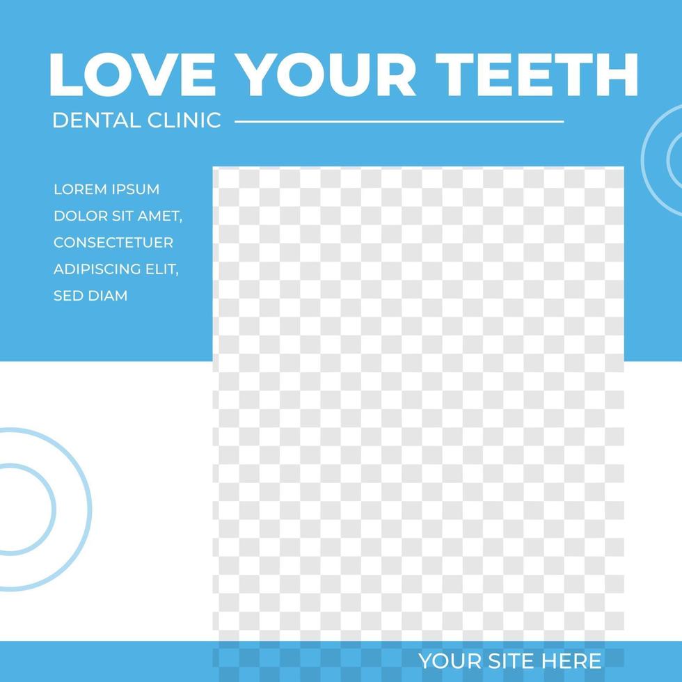 póster de cuidados dentários nas redes sociais vetor