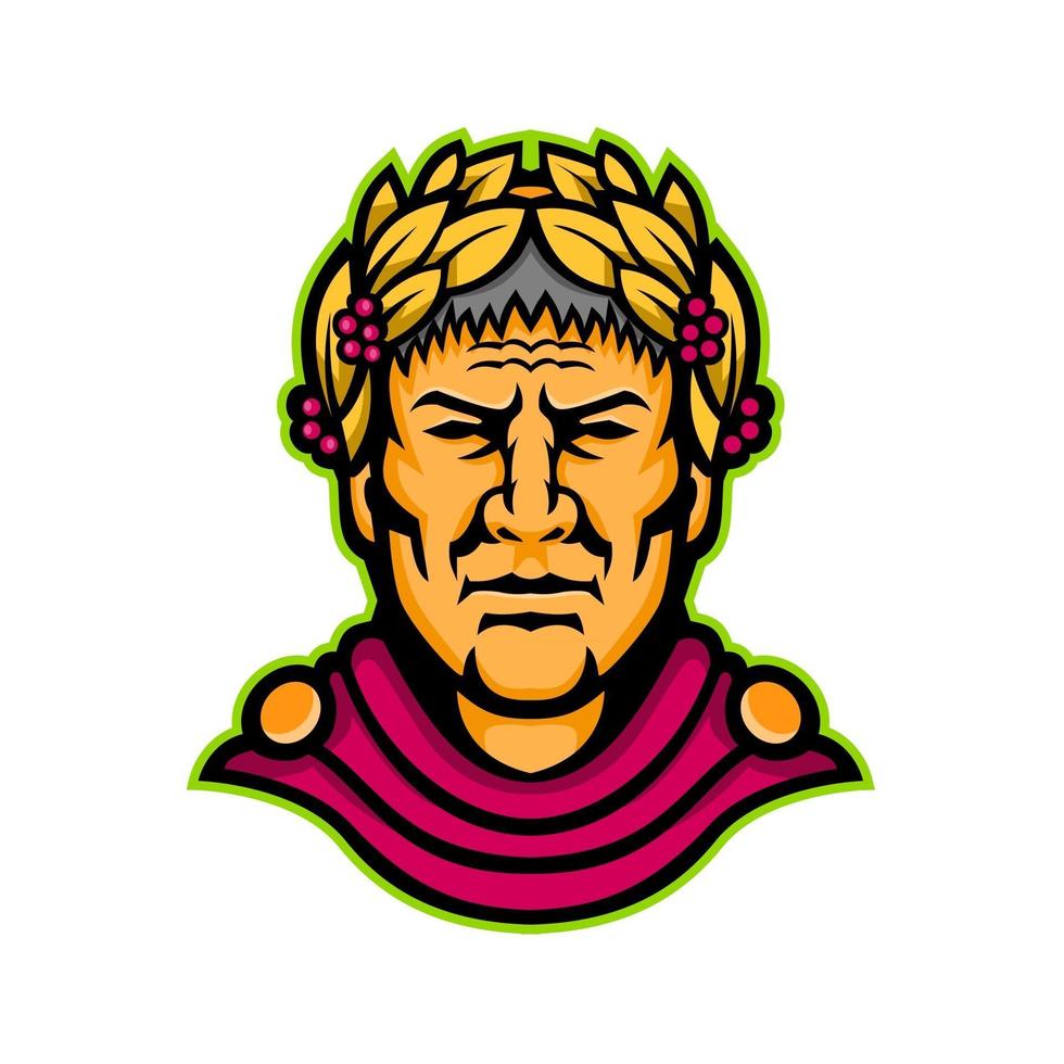 Julius Caesar Head mascote retrô vetor