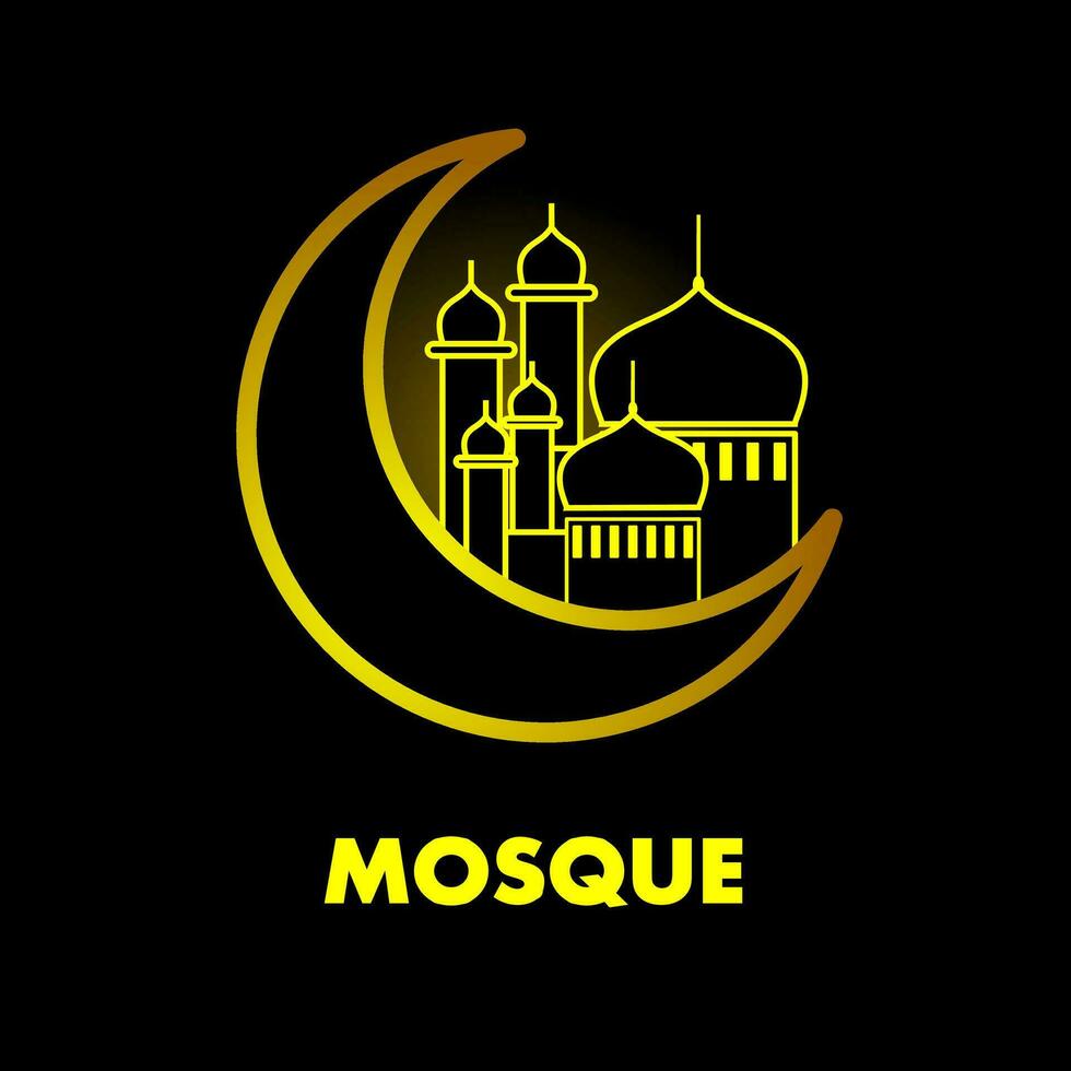 lua e mesquita Projeto vetor. Ramadã kareem com luxo marrom cor. a elegante forma com mesquita e lua. vetor islâmico.