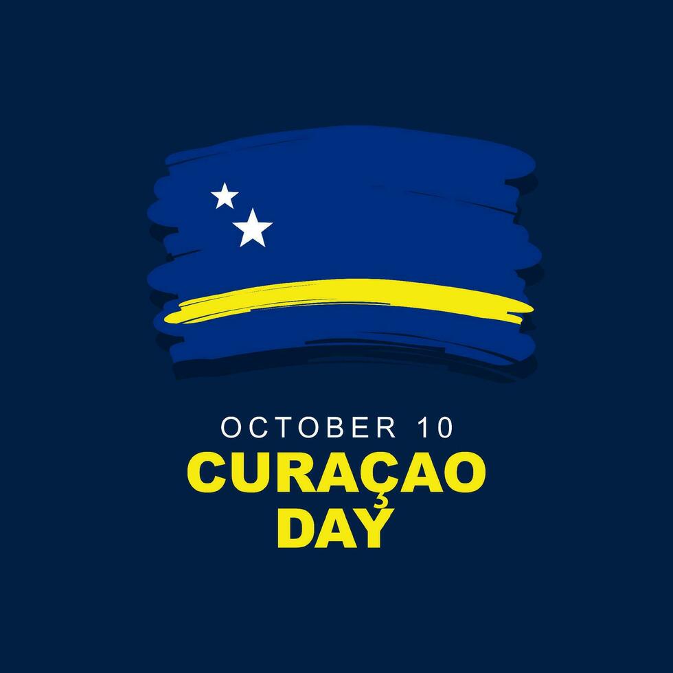 Curaçao dia é célebre cada ano em 10 Outubro, Projeto com Curaçao bandeira. vetor ilustração