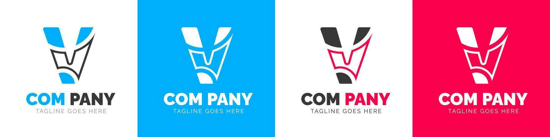 corporativo moderno o negócio criativo mínimo companhia carta v logotipo ícone vetor Projeto modelo definir.