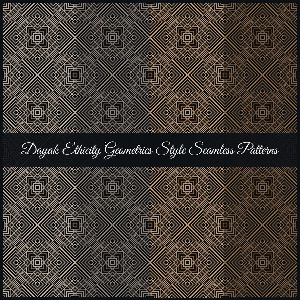 dayak ethicity geometrics style seamless patterns vetor