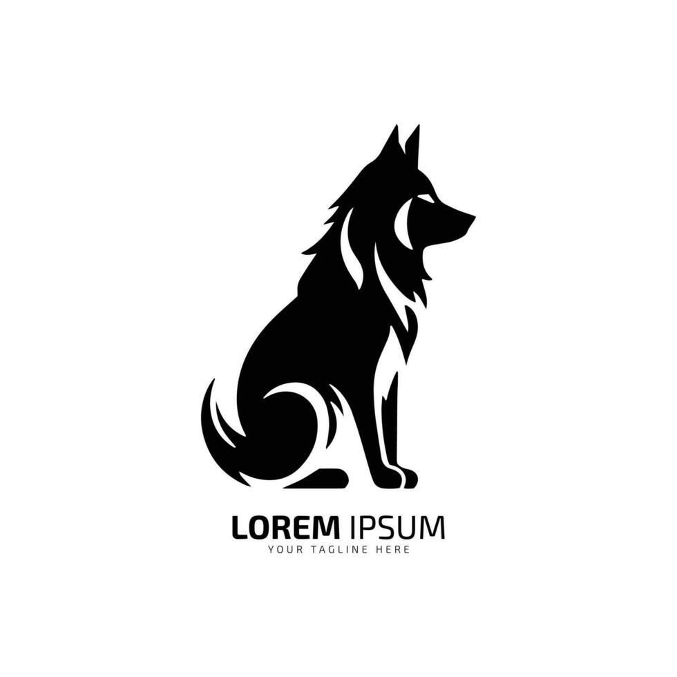 mínimo e abstrato Lobo logotipo coiote ícone cachorro silhueta chacal vetor modelo