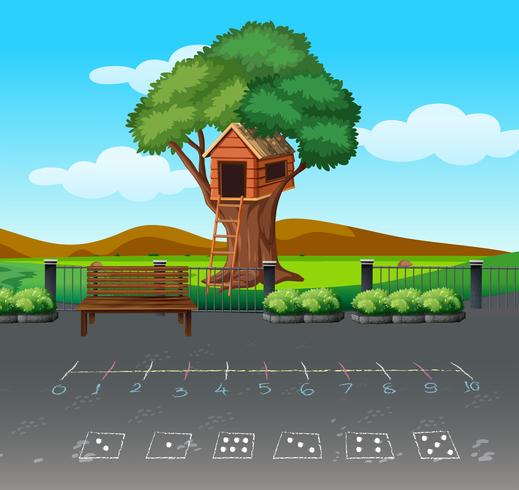 Jogo de matemática na paisagem de playgound vetor