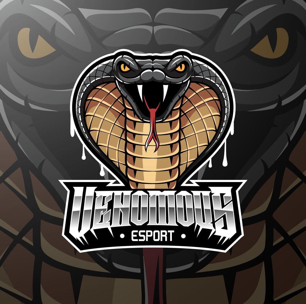 design do logotipo do mascote cobra head esport vetor
