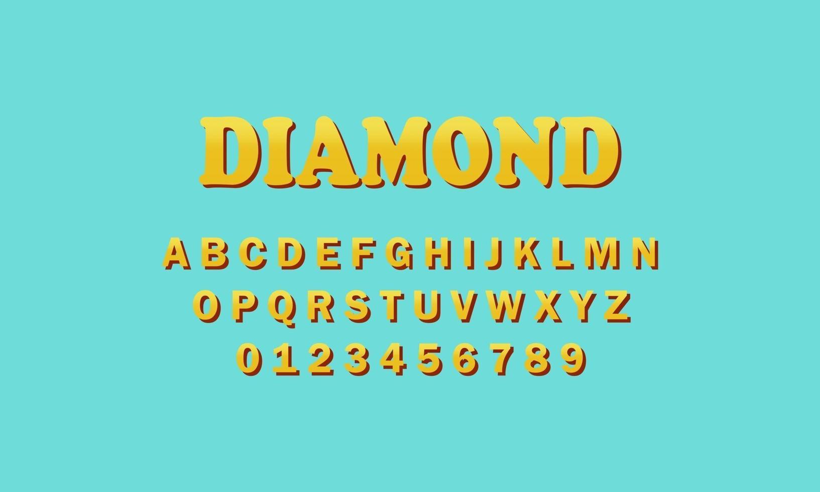 alfabeto fonte de diamante vetor