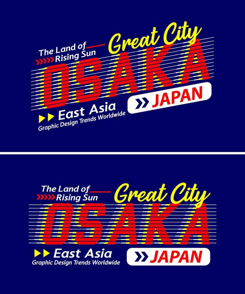 Osaka cidade vintage urbano vibrações listrado sombra tipo de letra, para impressão em t camisas etc. vetor