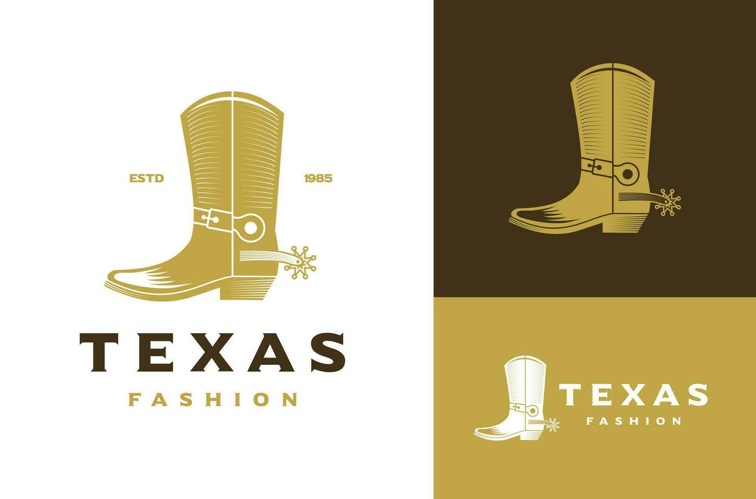 texas vaqueiro bota silhueta dentro vintage retro estilo ocidental país símbolo vetor