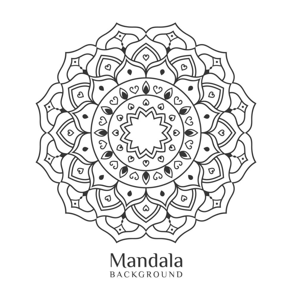 elegante único mandala dentro esboço Projeto vetor