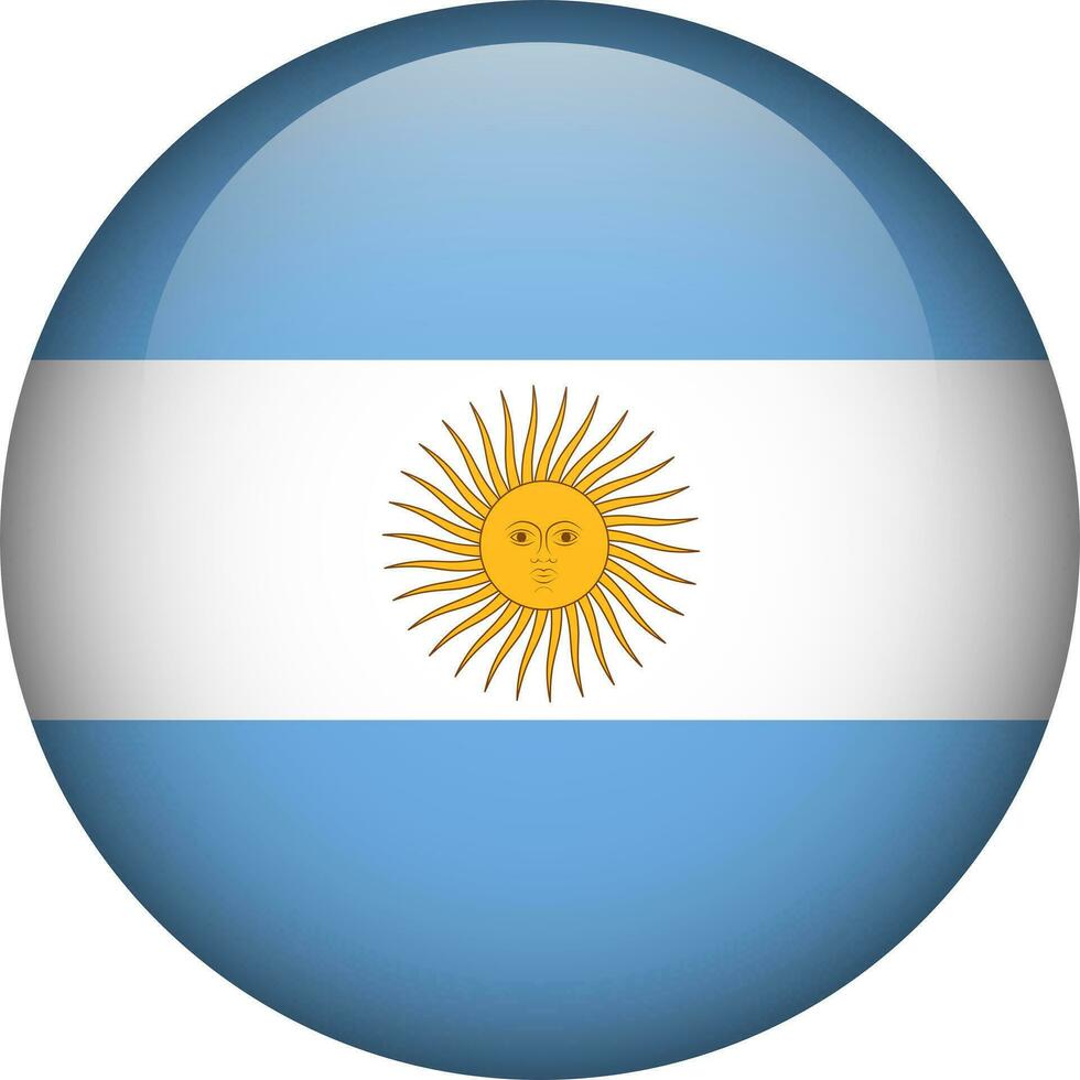 Argentina bandeira botão. emblema do Argentina. vetor bandeira, símbolo. cores e proporção corretamente.