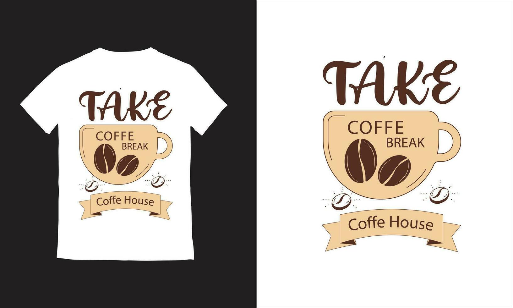 café camiseta Projeto tipografia café copo camiseta vetor modelo,