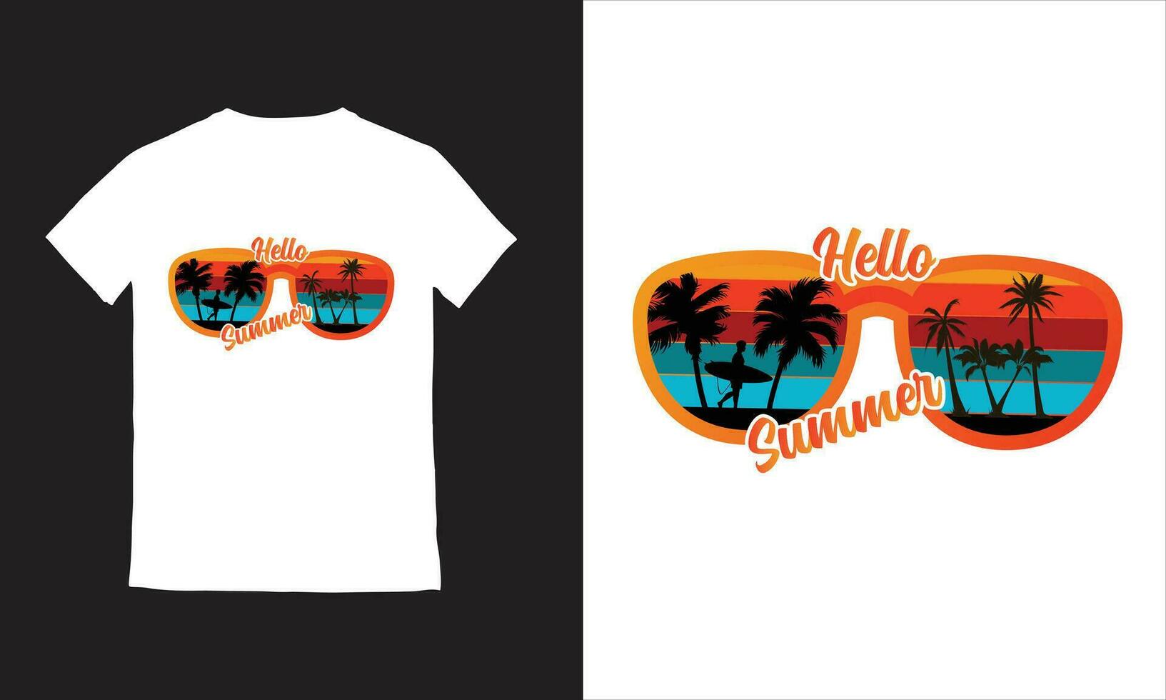 verão paraíso de praia camiseta projeto, vetor