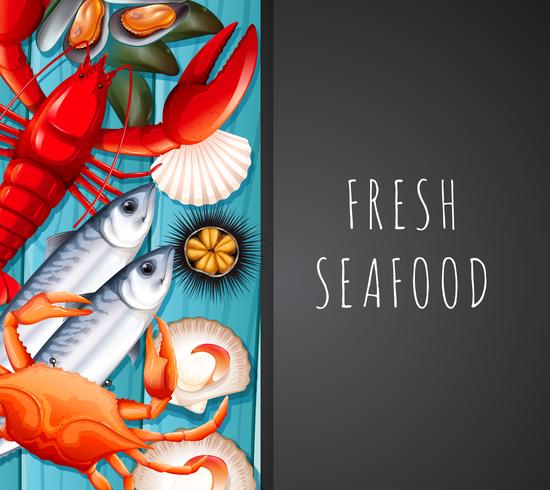 Frutos do mar no modelo de restaurante vetor