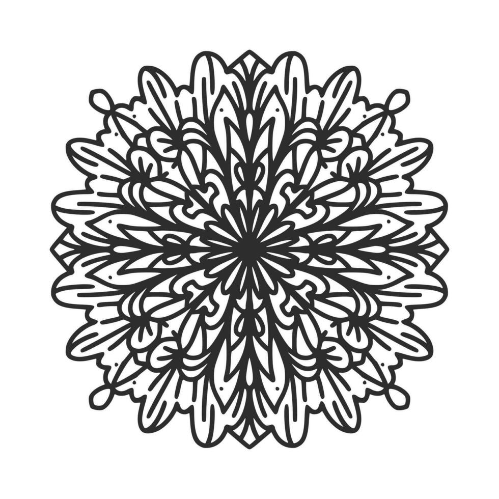 padrão circular em forma de mandala para henna, mehndi, tatuagem, decoração. ornamento decorativo em estilo oriental étnico. página do livro para colorir. vetor