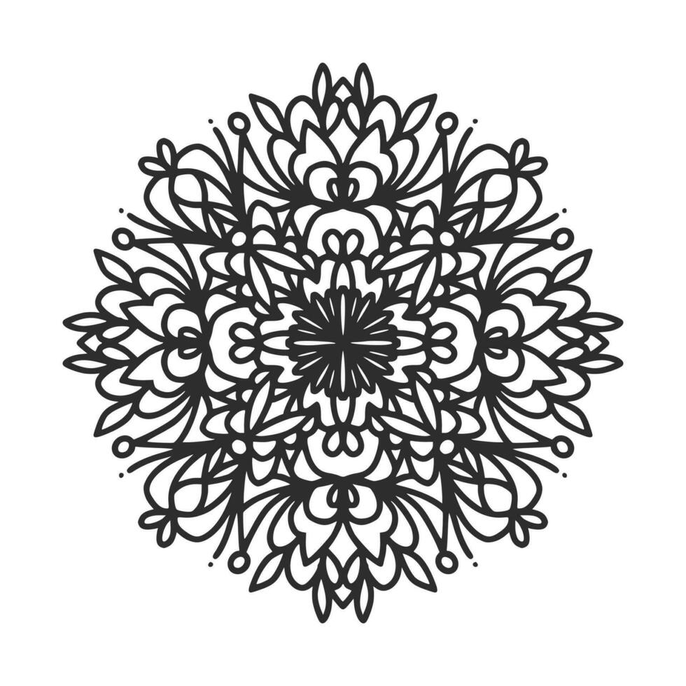 padrão circular em forma de mandala para henna, mehndi, tatuagem, decoração. ornamento decorativo em estilo oriental étnico. página do livro para colorir. vetor