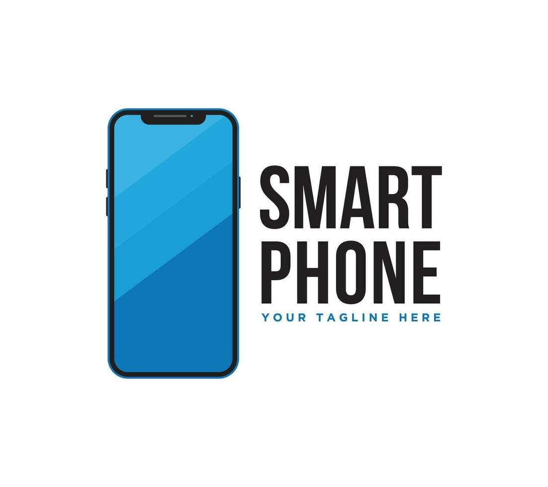 Smartphone logotipo Projeto em branco fundo, vetor ilustração.