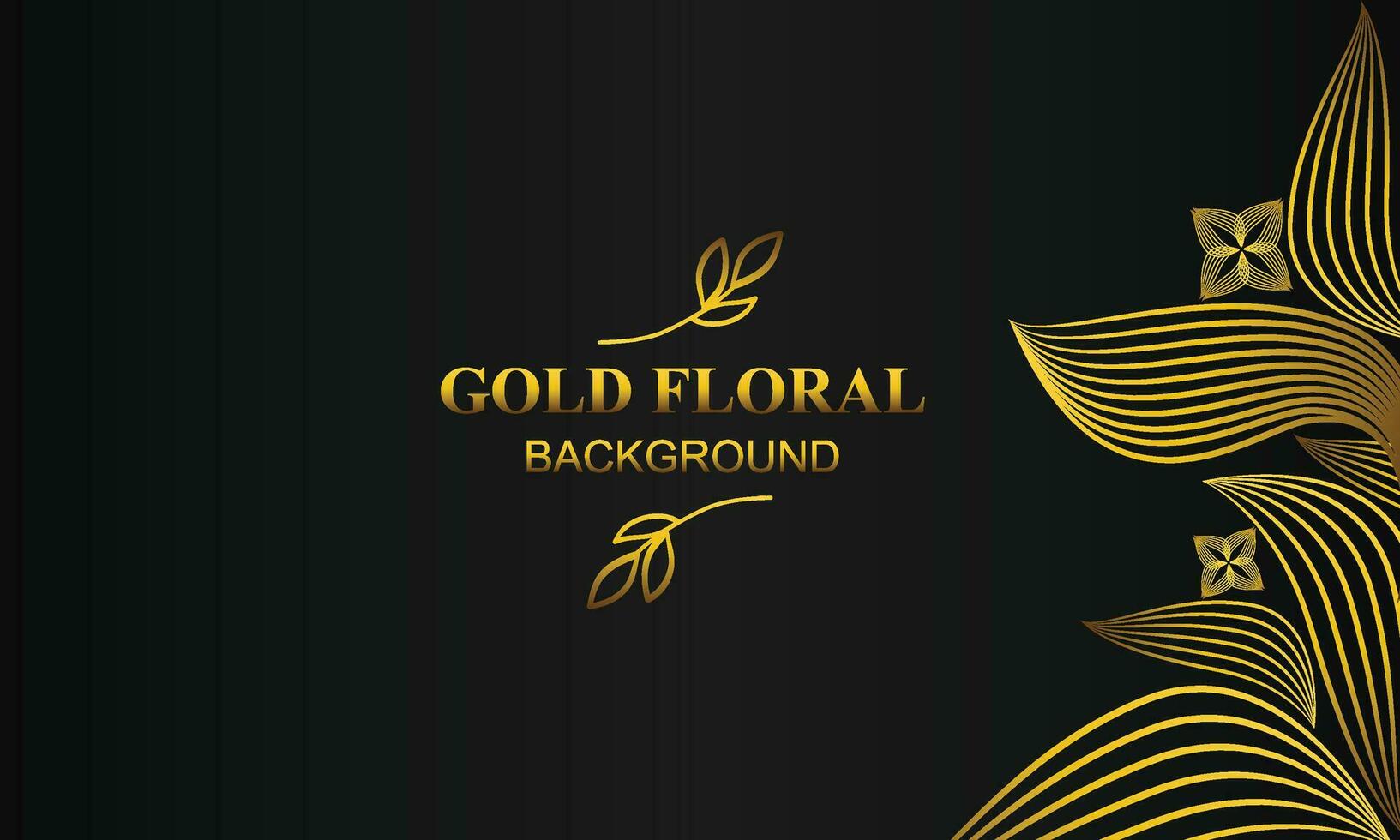 Prêmio elegante ouro floral fundo com floral e folha enfeite vetor