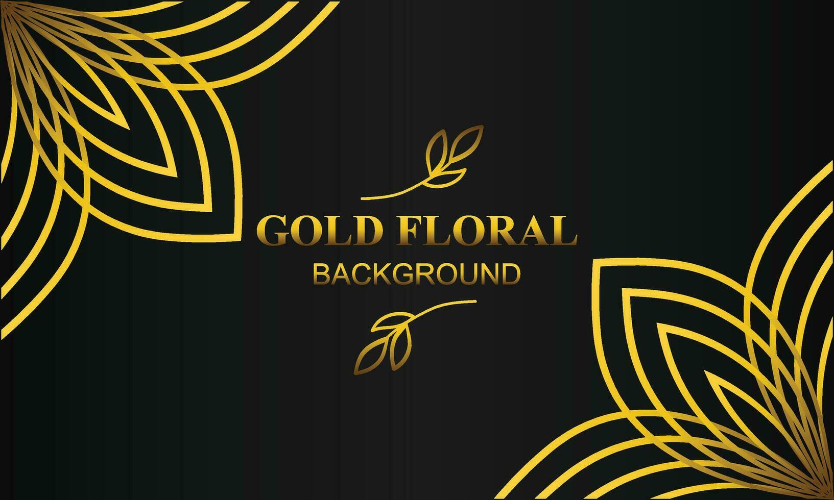 lindo elegante ouro floral fundo com floral e folha enfeite vetor