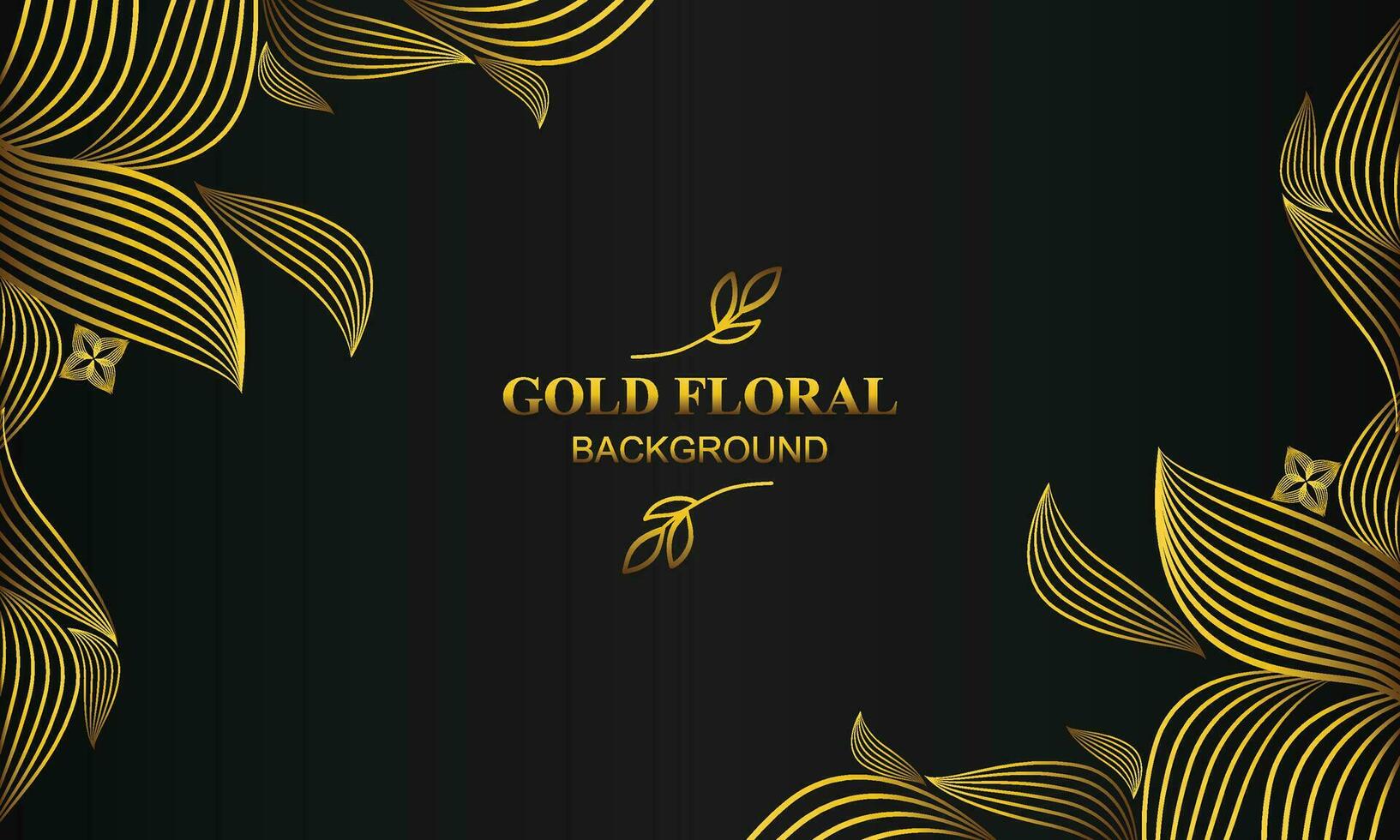 elegante ouro floral fundo com floral e folha enfeite vetor